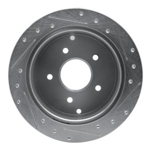 Pontiac GTO Brake Rotor (1) - Rear Left - R1 Concepts - Drilled & Slotted - Silver - 2004